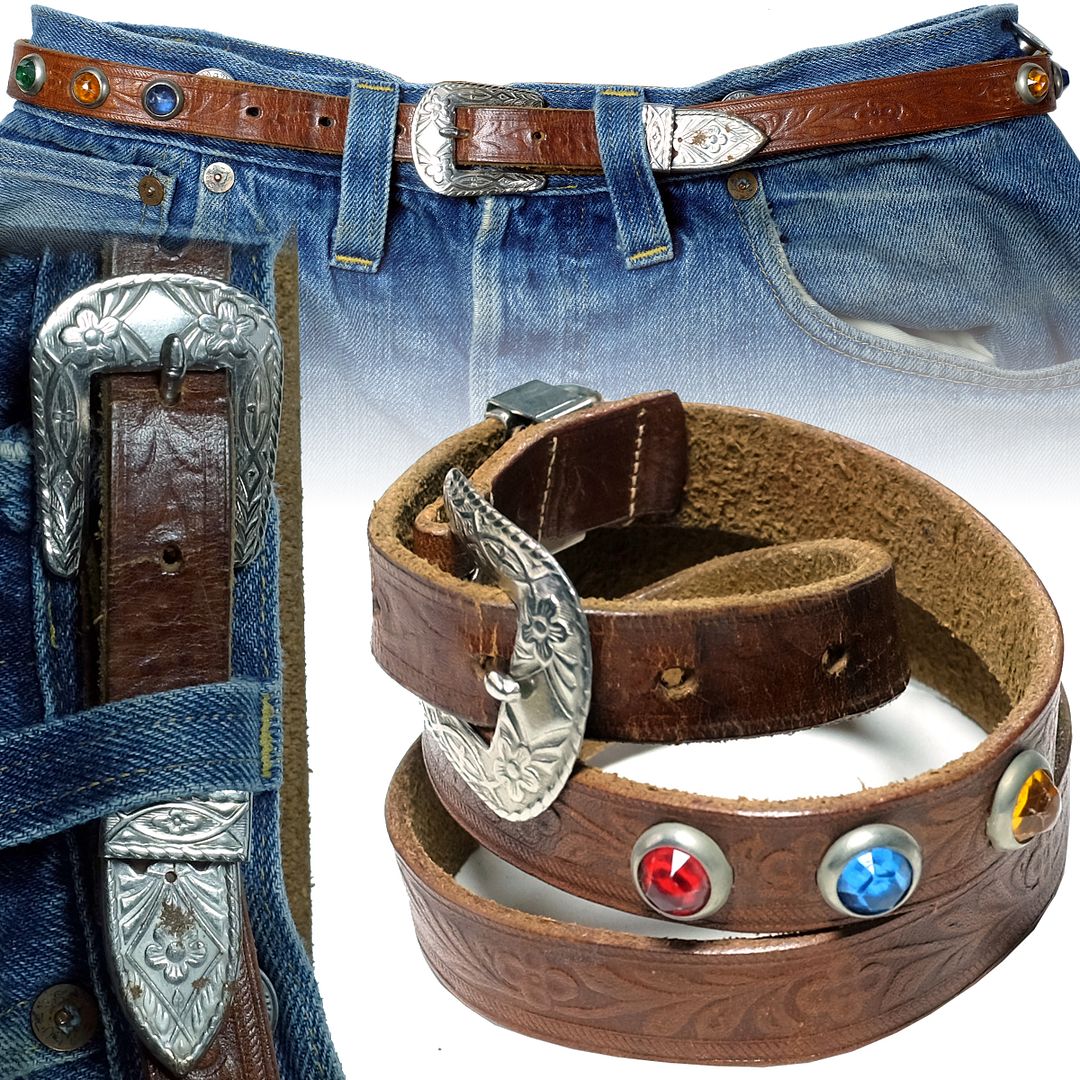 1940s Jeweled Studded western belt VintageHaberdashers Blog